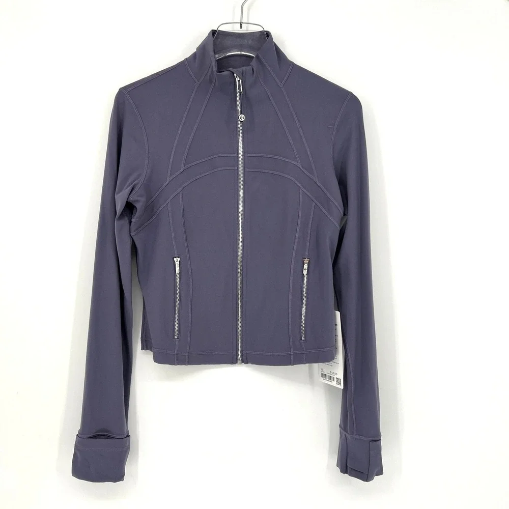 Lululemon Define Cropped Jacket Nulu Purple Womens 10 Gym Workout Athleisure